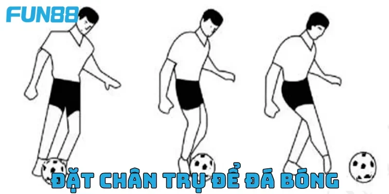 Đặt chân trụ để đá bóng