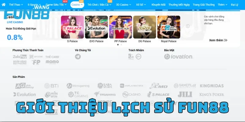 Giới thiệu lịch sử Fun88